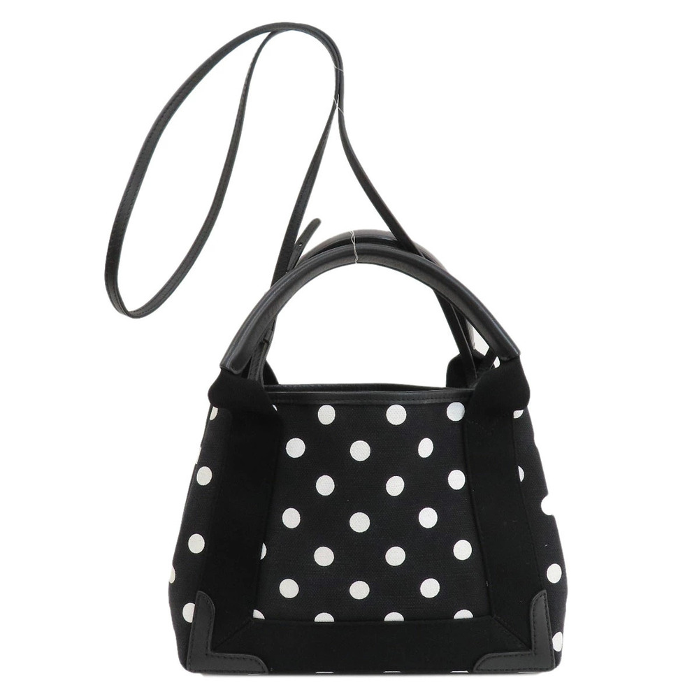 Balenciaga Cabas Dot Blue Canvas Navy Polka Handbag Blue